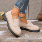 Damen Bequeme Mokassins mit robuster Sohle und elegantem Design EB