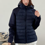Damen Innovative Hybridjacke mit hohem Kragen und abnehmbarer Kapuze EB