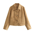 Damen Dünne Wildlederjacke EB