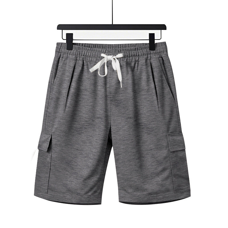Elastische Cargo-Bermudashorts für Herren mit Kordelzug und Taschen