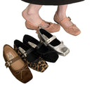 Damen Ballerinas mit modischem Schnallen-Detail und bequemem Fußbett EB