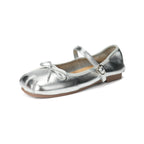 Damen Ballerinas mit modischem Schleifenakzent und elegantem Metallic-Finish EB