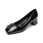 Damen elegante Blockabsatzpumps mit modernem Schnallenakzent EB