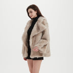 Damen Kuschliger Faux-Fur Mantel EB