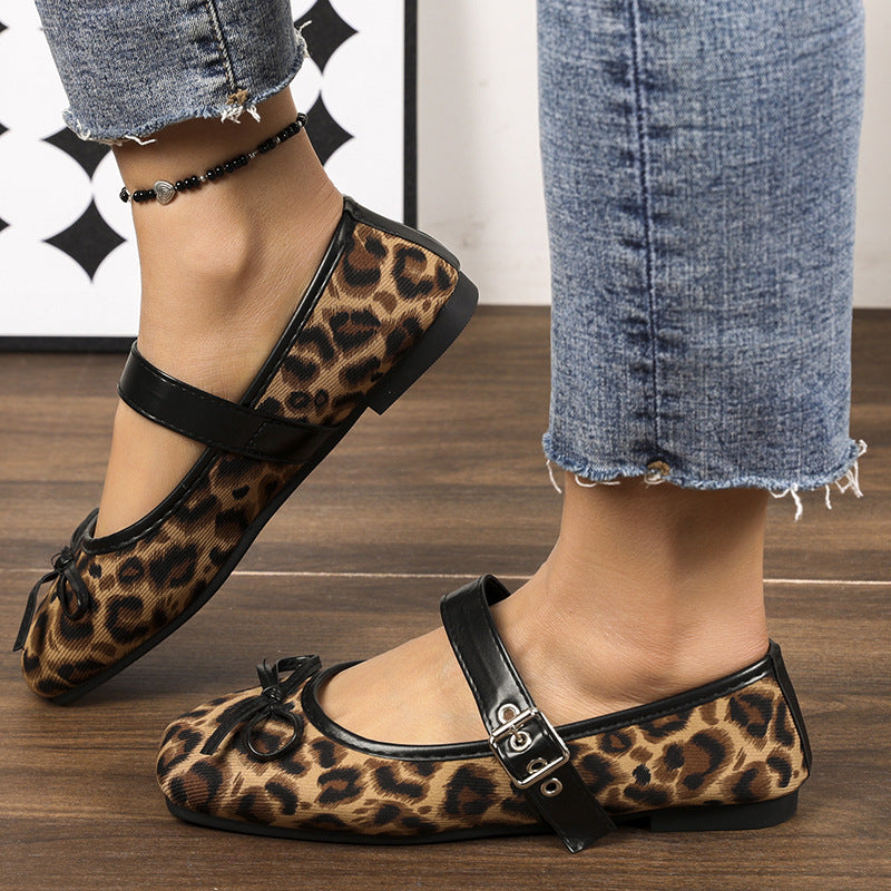 Damen Ballerinas mit verstellbarem Riemen und elegantem Schleifendetail EB