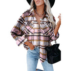 Damen Karierte Overshirt Jacke EB