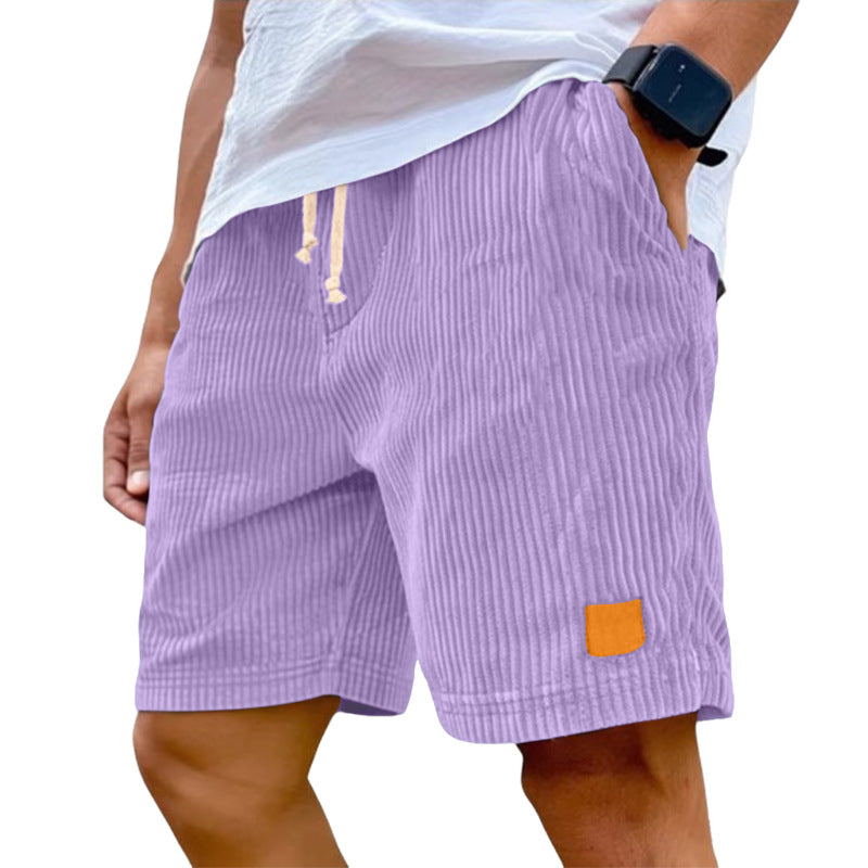 Feincord-Shorts für Herren mit elastischem Kordelzugbund
