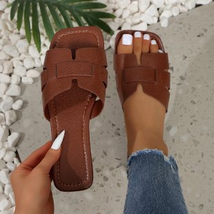 Damen Bequeme Slide-Sandalen mit trendigem Querriemen EB
