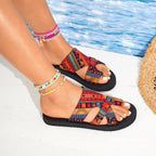 Damen Bequeme Freizeit-Sandalen mit buntem Mandala-Muster EB