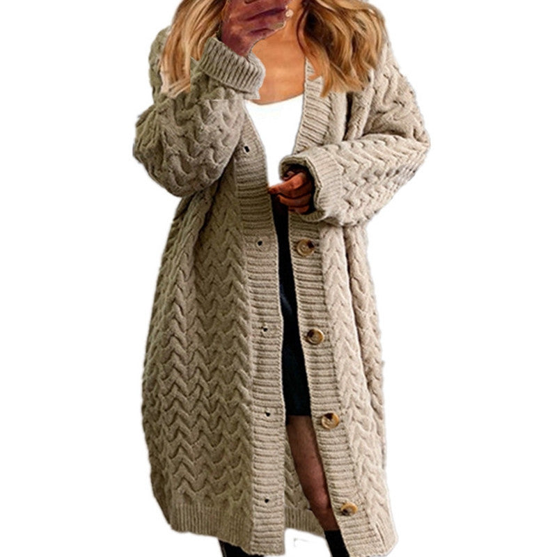 Damen Grobstrick-Cardigan mit eleganten Knopfdetails und strukturiertem Design EB