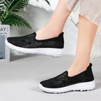 Damen Bequeme Spitzen Slip-On Schuhe EB