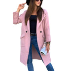 Damen lässiger Oversized-Mantel mit modernen Taschen und elegantem Revers EB