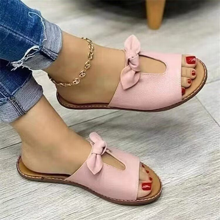 Damen Bogen-Sandalen mit modischem Schleifen-Detail und weichem Fußbett EB