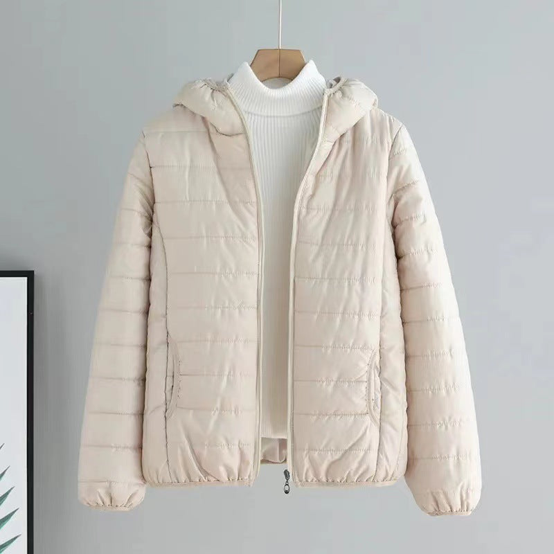 Damen gesteppte Übergangsjacke mit Kapuze und modernem Schnitt EB
