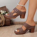 Damen Design-Sandalen mit verstellbarem Riemen und geschmackvoller Perforierung EB