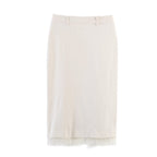 Damen eleganter Bleistiftrock mit transparentem Spitzenabschluss EB