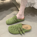 Damen bequeme Clogs mit doppeltem Schnallenverschluss EB