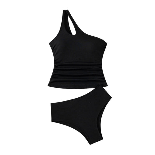 Asymmetrischer Damen-Badeanzug mit Raffung