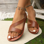 Damen Bequeme Riemchen-Sandalen mit flexiblem Fußbett und elegantem Design EB