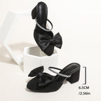 Damen Slingback-Pumps mit glamourösem Schleifendesign und funkelnden Riemen EB