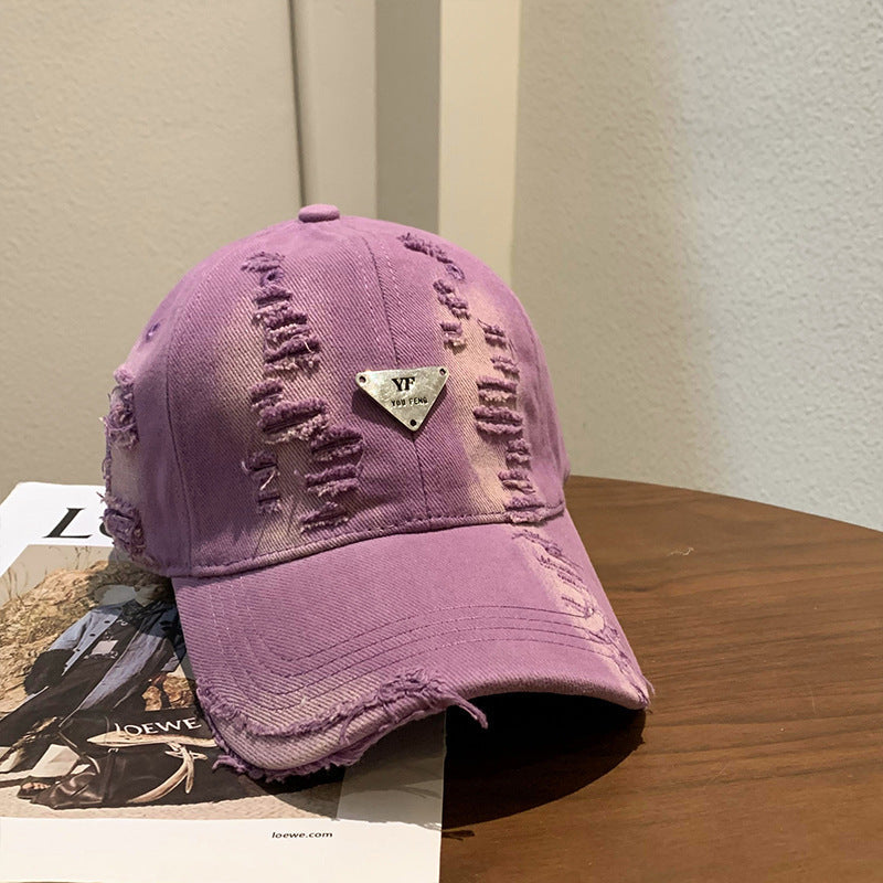 Women's Distressed Denim Baseball Cap