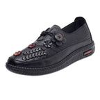 Damen Bequeme Mokassins mit floralem Design und elastischem Riemen EB