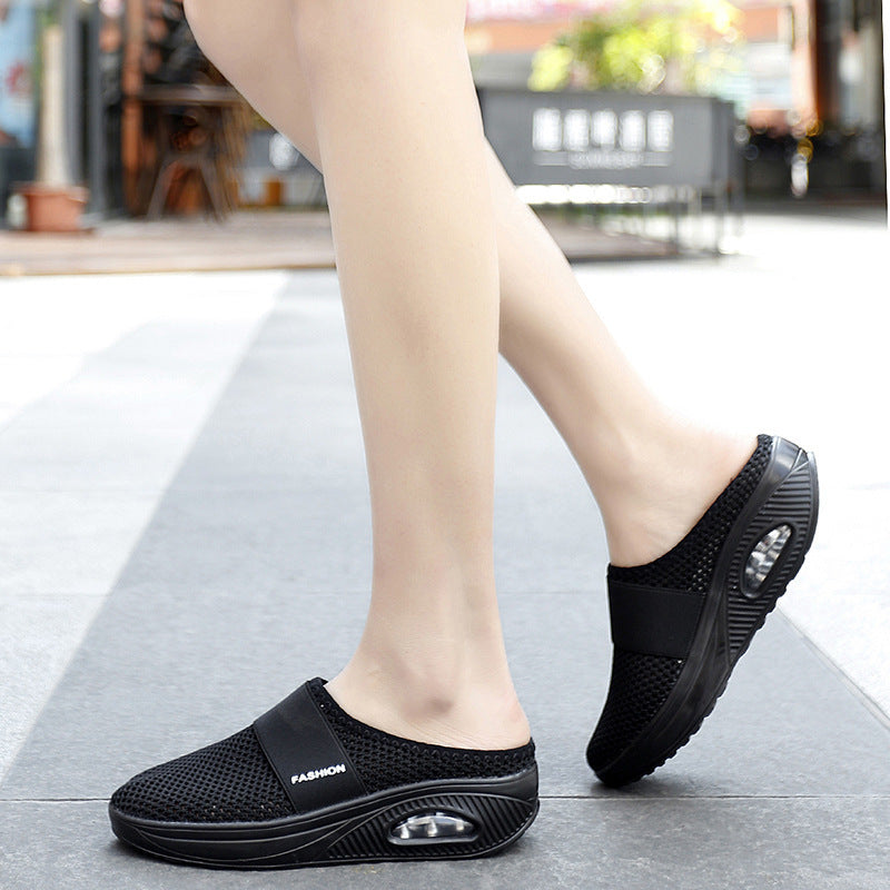 Damen atmungsaktive Slip-On Clogs mit elastischem Riemendesign EB