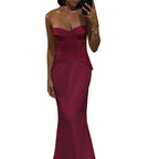 Damen Elegantes Bodenkleid mit strategisch platzierten Schnürdetails EB