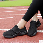 Damen Bequeme Slip-On Freizeitschuhe mit verstellbarem Klettverschluss EB
