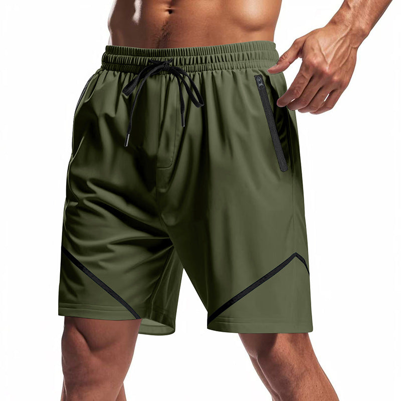 Atmungsaktive Herren-Trainingsshorts mit Reißverschlusstaschen