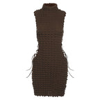 Damen Bodycon Kleid mit raffiniertem Strukturdesign EB