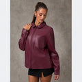 Damen Kunstlederjacke mit oversized Schnitt und praktischer Brusttasche EB