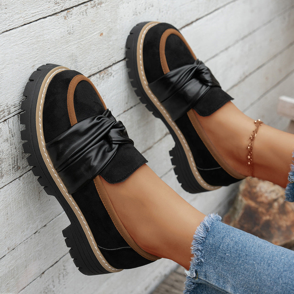 Damen Mokassins mit modischer Knotendetail und bequemer Profilsohle EB