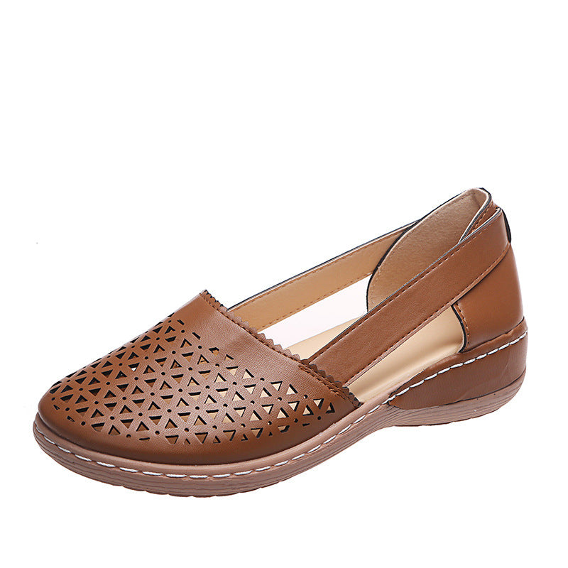 Damen bequeme Slingback-Pantoletten mit durchbrochenem Obermaterial EB