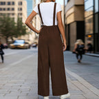 Damen eleganter Latzoverall aus leichter Baumwolle mit komfortablem Schnitt und praktischen Taschen EB