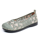 Damen Ballerinas mit feiner Häkel-Aussparung und rutschfester Sohle EB