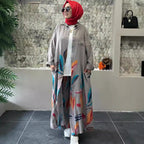 Damen Lange Bluse mit floralem Design EB