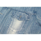 Damen Denimjacke im Vintage-Stil mit lässigem Schnitt und praktischem Druckknopfverschluss EB