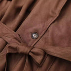 Damen elegante Suede Trenchcoat EB