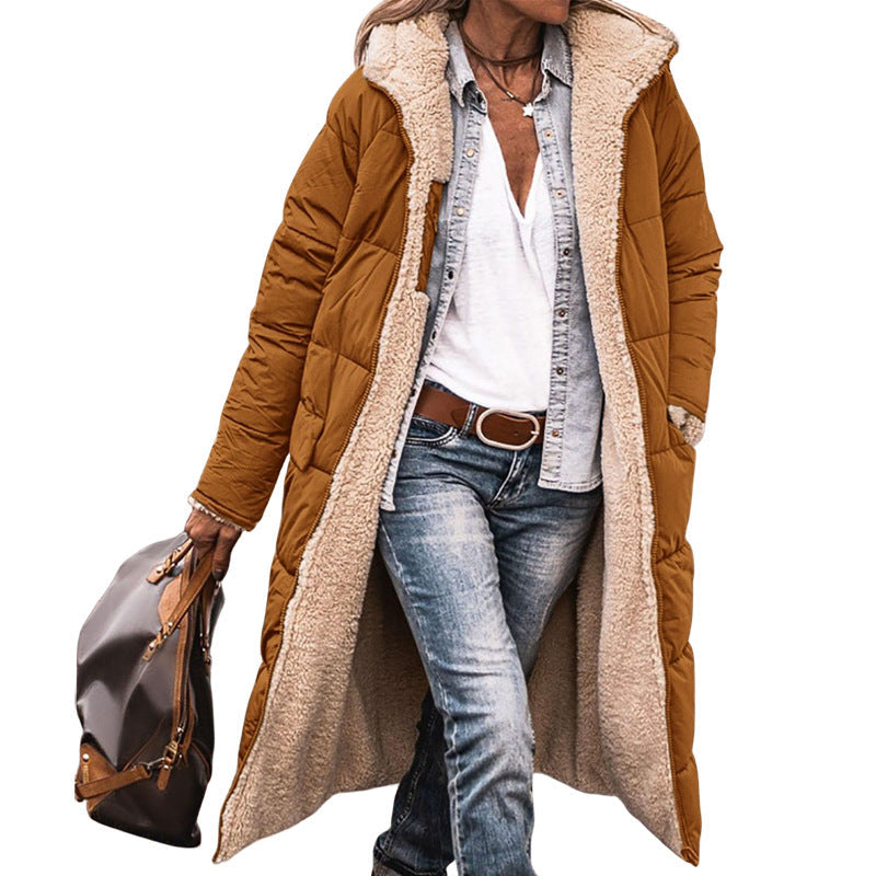 Ladies Long Padded Winter Jacket with Fleece Lining Mune
