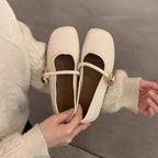 Damen Ballerinas mit verspieltem Riemendesign und elegantem Schnallenakzent EB