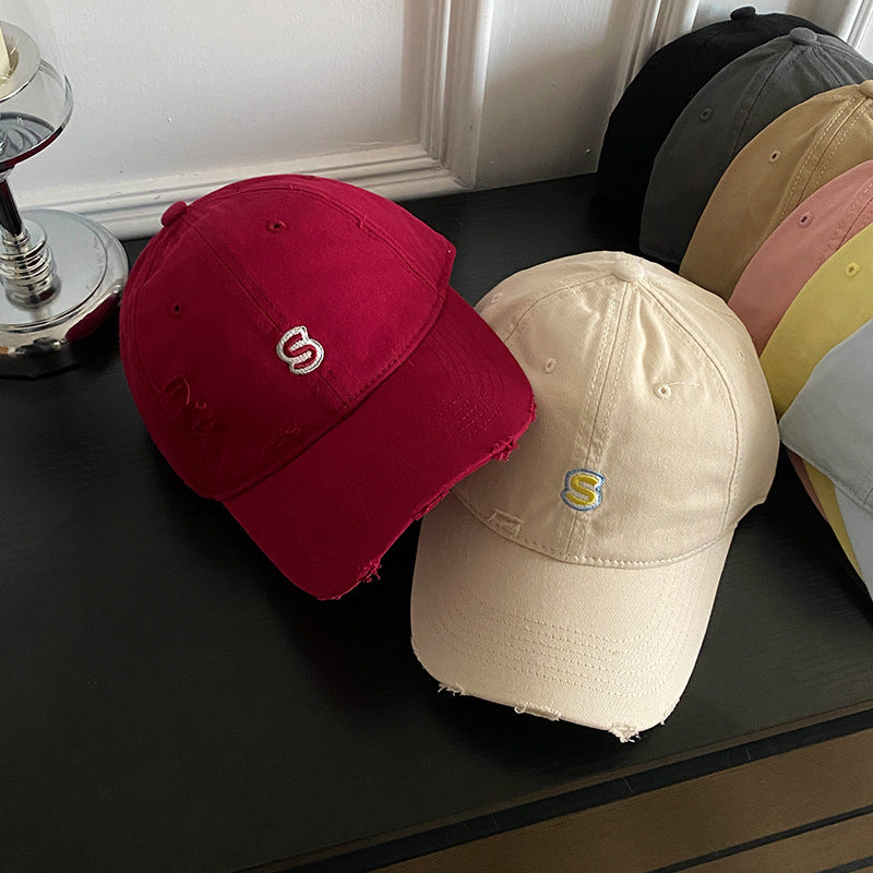 Unisex-Baseballkappe mit Stickerei im Used-Look