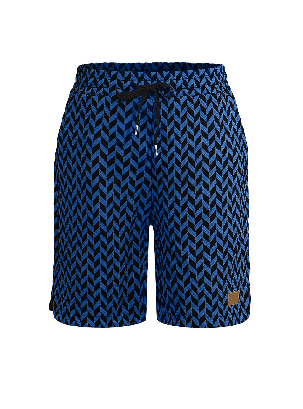 Damen-Jacquard-Shorts mit elastischem Komfortbund und Fischgrätmuster