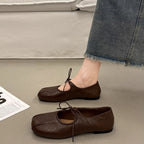 Damen Ballerina-Schuhe mit elegantem Schnürdesign und komfortablem Fußbett EB