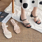 Damen Blockabsatz Sandalen mit modischem Riemendesign EB