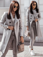 Damen Eleganter Trenchcoat aus hochwertigem Material mit taillierbarem Gürtel und stilvollem Schnitt EB