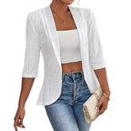 Damen Blazerjacke mit Lochmuster und lässigem Schnitt EB