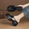 Damen Clogs mit elegantem Riemen und modischem Blockabsatz EB