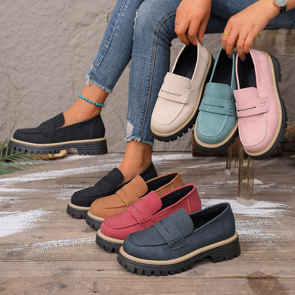 Damen Bequeme Mokassins mit robuster Sohle und elegantem Design EB