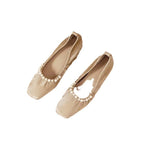 Damen elegante Ballerinas mit perlverziertem Design und komfortablem Fußbett EB